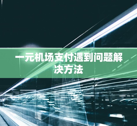 一元机场支付遇到问题解决方法
