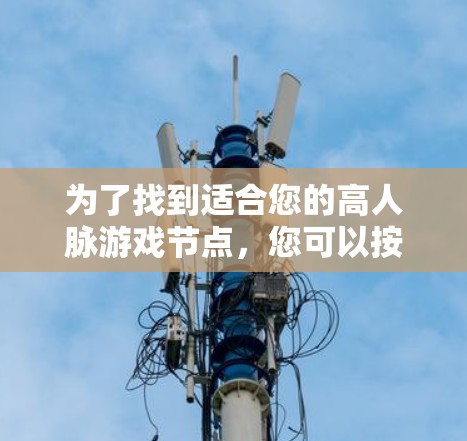 为了找到适合您的高人脉游戏节点，您可以按照以下步骤操作