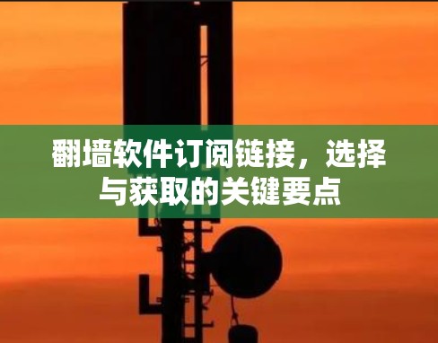 翻墙软件订阅链接，选择与获取的关键要点